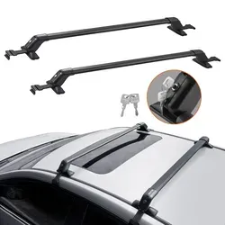 VEVOR Universal-Dachträger-Querstange aus Aluminium mit Schloss - Gepäckträger für Fahrzeuge mit nacktem Dach, bietet sicheren Halt und eine Tragfähigkeit von bis zu 70,3 kg – ideal für Outdoor-Abenteuer und mühelose Installation.