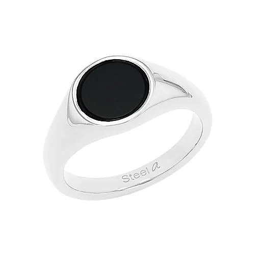 Amor Ring Edelstahl Unisex Damen Herren Ringe, Schwarz, Kommt in Schmuck Geschenk Box, 2037297