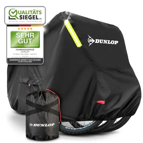 Dunlop Premium Fahrradgarage für 3 Fahrräder - Fahrradkoffer & Fahrradtransporttaschen – 100% wasserdicht mit getapten Doppelnähten, idealer Schutz gegen Rost und Feuchtigkeit, für E-Bikes geeignet, inklusive Transportbeutel und Akkuzugang.