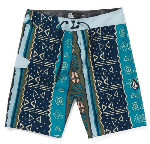 VOLCOM LIDO PRINT MOD 20 Boardshort 2024 - Ocean Teal - 32 - Boardshorts mit 4-Wege-Stretch und Cinch Fly-Technologie für optimale Bewegungsfreiheit und Stil. Ideal für Wassersport und Strandtage.