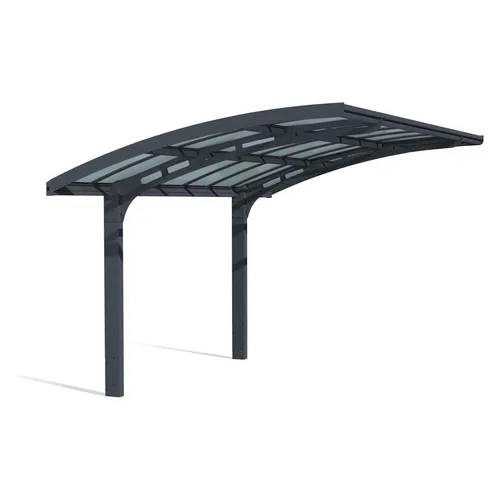 Einzelcarport PALRAM - CANOPIA "Arizona" grau, 3x5m - Carport aus wartungsfreiem Aluminium mit robusten Polycarbonatplatten, bietet optimalen UV-Schutz und ist ideal für Autos oder als Terrassenüberdachung.