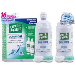 Opti-Free PureMoist Kontaktlinsen-Pflegemittel | 2 x 300 ml Vorratspackung - Kontaktlinsenpflegemittel mit HydraGlyde Moisture Matrix für bis zu 16 Stunden Feuchtigkeit und langanhaltenden Tragekomfort. Ideal für weiche und Silikon-Hydrogel-Kontaktlinsen.