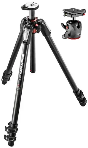 Manfrotto 055 Carbon-Kamerastativ - 3-Seg. mit XPRO Kugelkopf, extrem stabil und leicht, mühelose Bedienung für perfekte Aufnahmen