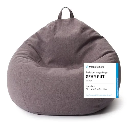 Lumaland Sitzsack Comfort Line 90x110cm - Sitzsäcke für Kinder & Erwachsene, maximaler Sitzkomfort mit 1,9 Mio. EPS-Perlen, ideal für flexible Wohlfühlbereiche in jedem Zuhause.