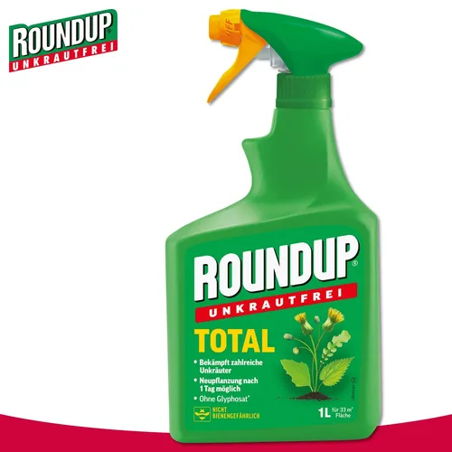 ROUNDUP Unkrautbekämpfungsmittel Unkrautfrei Total 1 Liter