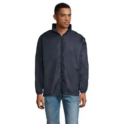 SOLS "Shift" Windjacke für Herren/Damen Uni LT2163 - Dunkelblau - Größe L - Robuste Windjacke aus 100% Polyester, wasserabweisend und winddicht. Ideal für Outdoor-Aktivitäten. Mit praktischen Reißverschlusstaschen und verstellbarem Saum für optimalen Tragekomfort.
