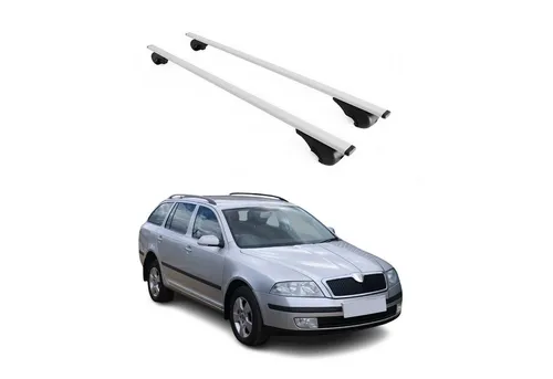 Dachträger für Skoda Octavia mk2 (2004-2013) - 75 kg, Metall, Silber - Robuster Dachträger aus leichtem Metall für Skoda Octavia 2004-2013. Einfach zu montieren und abnehmbar, ideal für den Transport von Gepäck und Sportausrüstung.