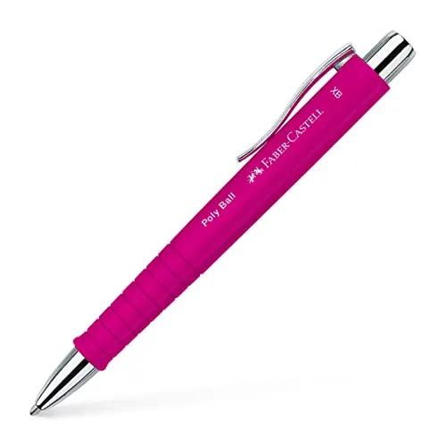 Faber-Castell 241128 - Kugelschreiber Poly Ball XB, pink, 1 Stück, mit auswechselbarer Mine, dokumentenecht
