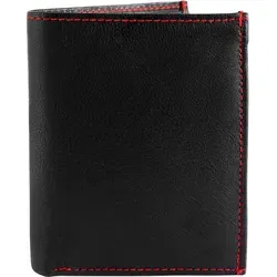 Monopol 3000166-001 Uni Geldbörse Echtleder schwarz/ rot 10 x 12 x 3 cm Hochformat - Schwarz/Rot