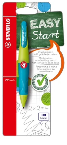 STABILO EASYERGO DRUCKBLEISTIFT HB 1,4 mm LIMONENGRÜN/AQUAMARIN BLEISTIFT RECHTS
