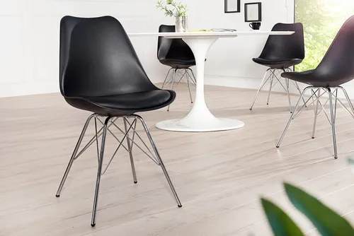 Riess-Ambiente Esszimmerstuhl SCANDINAVIA MEISTERSTÜCK - Stuhl im Retro Design aus Kunstleder und Metall, ideal kombinierbar mit MAMMUT NATURE Esstischen für stilvolle Esszimmergestaltung.