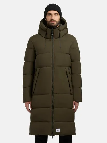 KHUJO Rigo Matt-YM Herren Steppmantel - Funktionsjacke mit wasserabweisendem und winddichtem Material, ideal für kalte Wintertage. Bequeme Passform bis zu den Knien und integrierte Rucksack-Träger für maximalen Komfort.