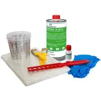 DD Composite Reparatur Set für Auto, Boot und Motorrad - Umfassendes Reparatur-Set mit 1kg Polyesterharz, 20g Härter, Glasfasermatte und Zubehör. Ideal für vielseitige Anwendungen und einfache Handhabung.