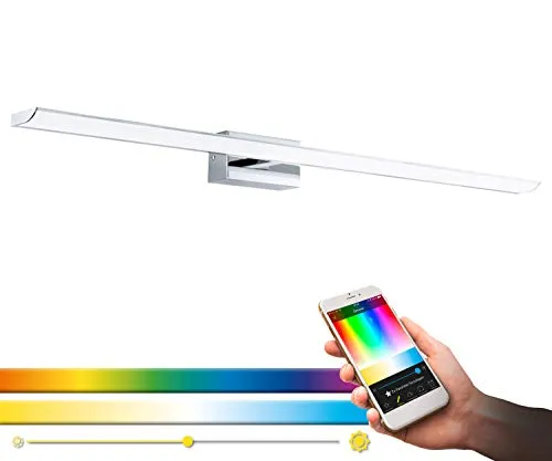 EGLO connect LED Wandleuchte Tabiano-C - Smart Home Wandleuchte aus Stahl mit IP44 Schutz, dimmbar und Farbwechsel zwischen 2700-6500K, ideal für Badezimmer und harmoniert mit jedem Stil.