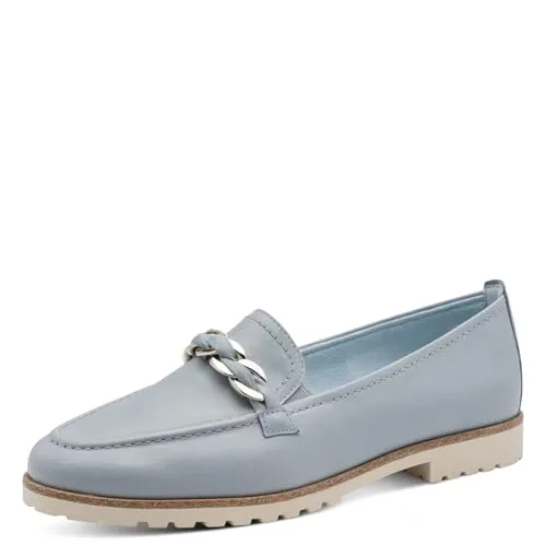 Tamaris Damen Slipper mit TOUCHit-Fußbett – Modische Mokassins in Light Blue LEA - Stylische Damen Slipper für den Alltag. Mit komfortablem TOUCHit-Fußbett und pflegeleichten Materialien. Ideal für trendbewusste Frauen, die Wert auf Qualität und Bequemlichkeit legen.