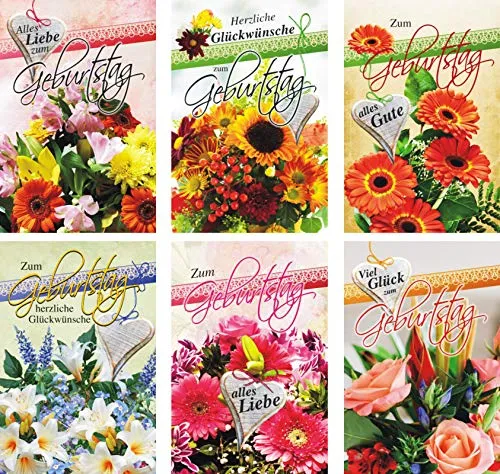 Iloda® 100 Glückwunschkarten zum Geburtstag Blumen 51-0775 Geburtstagskarte Grußkarte