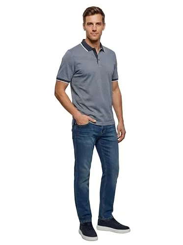 Marvelis Herren Polo-Shirt Kurzarm 641632, Oxford, Nachtblau - Hochwertiges Kurzarm-Polo-Shirt mit Oxford-Muster in Nachtblau. Ideal für lässige Anlässe und bequem im Alltag. Pflegeleicht und vielseitig kombinierbar.
