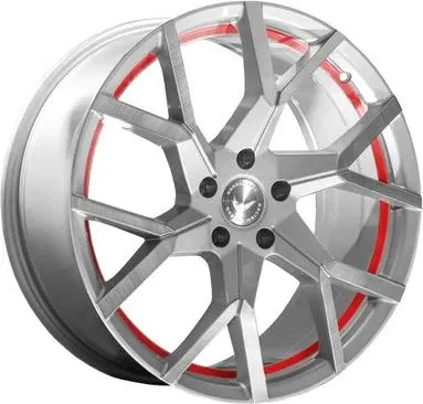 Barracuda Tzunamee EVO 8.5x19" Alufelge in Schwarz Gloss Flashred - Felgen für sportliche Fahrzeuge, mit Y-Speiche Design, einteiligem Gussrad und hoher Traglast von 875 kg.