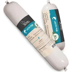 Bonali Hundewurst Lachs Pur, 600g - Schnittfestes Premium Hundefutter - Hundefutterrollen aus 100% reinem Lachs, ideal für proteinreiche Ernährung. Praktisches 12 Stück Sparpack für langfristige Versorgung und einfache Portionierung.