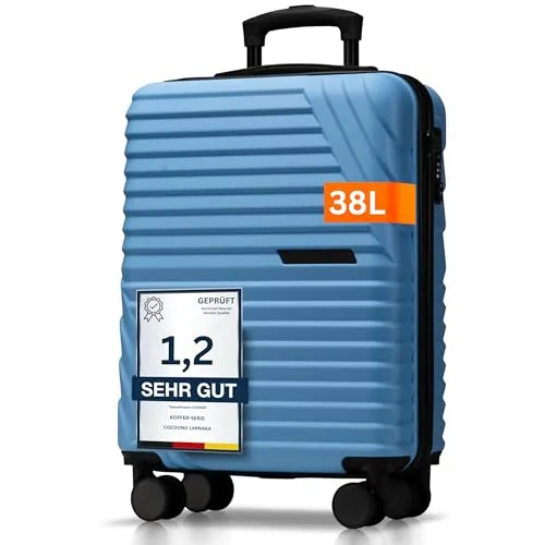 Cocoono Hartschalen-Trolley mit TSA Schloss - Robuster Hartschalenkoffer in drei Größen, erweiterbar mit Dehnfalte, ideal für jede Reise. Ausgestattet mit 8 leisen 360°-Doppelrollen und TSA-Zahlenschloss für sicheren Transport.