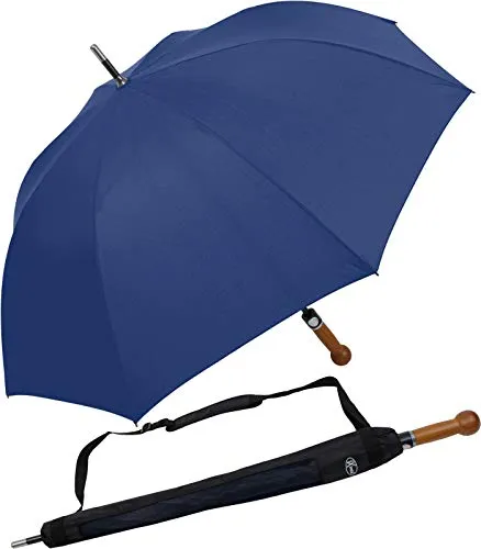 iX-brella Stockregenschirm - Super stabiler Selbstverteidigungsschirm - Stockschirme, extrem stabil und vielseitig einsetzbar, ideal als Regenschutz und Selbstverteidigungshilfe. Mit 110 cm Durchmesser, wetterfestem Teflon-Material und unzerbrechlichem Design für höchste Sicherheit.