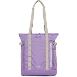 Haglöfs Tight Tote 25 - Flexible Tragetasche in Purple Ice - Die Haglöfs Tight Tote 25 vereint Tragetasche und Rucksack für vielseitige Einsätze. Hergestellt aus 100% recyceltem Polyester, bietet sie ein gepolstertes Laptopfach und clever verstaubare Schultergurte. Ideal für Alltag und Einkauf!