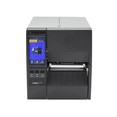 Zebra Etikettendrucker ZT231T - Robuster Industriedrucker für Thermodirekt- und Thermotransfer mit 305 mm/Sek. Druckgeschwindigkeit. Ideal für Barcodeetikettierung mit intuitivem 4,3-Zoll-Touch-Display.