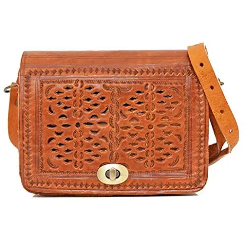 ALMADIH Damentasche DALIA aus echtem Leder - Handgefertigte Umhängetasche - Elegante und kompakte Damentasche aus hochwertigem, naturbelassenem Leder. Ideal für die wichtigsten Dinge, leicht und vielseitig einsetzbar – perfekt für Freizeit und Abendveranstaltungen.