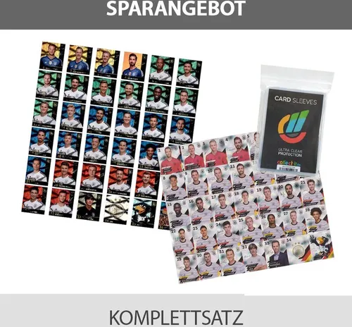 EM 2020 REWE + WM 2018 REWE Sammelkarten - je 1 Komplettsatz GLITZER