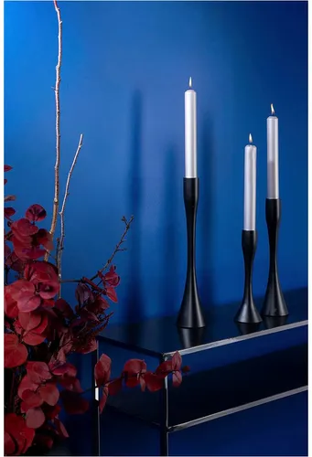 Kerzenständer "LADY, Leuchter" - stilvoller Stabkerzenhalter - Kerzenständer in elegantem Design, handgefertigt und in mattschwarz oder gebürstet erhältlich. Ideal für dezente Akzente in jedem Raum.