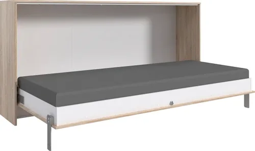 Mid.you Schrankbett Wimex Juist, Eichefarben - Praktisches Schrankbett in Eichefarben mit Lattenrost, ideal für kleine Räume. Tagsüber Stauraum, nachts komfortable Schlafgelegenheit. Perfekt für Jugend- und Gästezimmer!