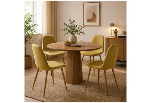 HTI-Living Esszimmerstuhl Savannah Grün 4er Set - Modernes 4er Set Esszimmerstühle in Grün, ideal für Essbereiche und Küchen. Strapazierfähiger Bezug aus 100% Polyester, bis 120 kg belastbar. Maße: 43,5 x 88,5 x 53 cm, Sitzhöhe 47 cm.