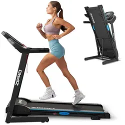 Zipro Laufband Tekno - Treadmill für Zuhause bis 14 km/h - Laufband mit 3-stufiger Steigung und gelenkschonendem Comfort Protect System für effektives Training zu Hause. Ideal für Joggen und Sprinten!