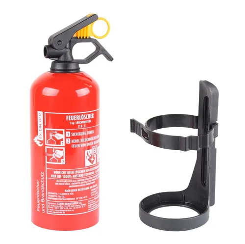Auto-Feuerlöscher CO2 GP-1z - 1 kg BC Pulver mit Halterung - Feuerlöscher für Fahrzeuge mit 1 kg BC Pulver, ideal für Brandklassen B und C. Inklusive Halterung für sichere Aufbewahrung und schnellen Zugriff.