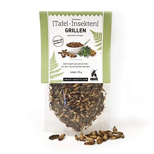 Grillen - essbare Insekten von 'SNACK insects' 25g - Insekten zum Essen & Kochen - Insektensnack