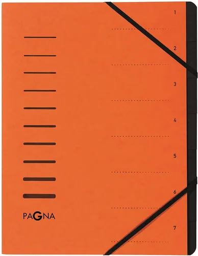 Pagna Ordnungsmappe 7-teilig - Pressspan mit schwarzem Griffregister, ideal für DIN A4 Format und perfekte Organisation