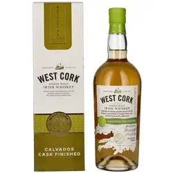 West Cork Single Malt Irish Whiskey Calvados Cask Finished 43% Vol. 0,7l - Genießen Sie den West Cork Single Malt Irish Whiskey mit einzigartigem Calvados-Finish. Ideal zum pur Trinken oder in Cocktails, in einer eleganten Geschenkbox.