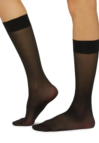 Wolford Satin Touch 20 Kniestrümpfe - Schwarz (Black 7005) - Damen-Kniestrümpfe mit 20 DEN, breitem Komfortbund und kaum sichtbarer Schattenzehenverstärkung für optimalen Tragekomfort.