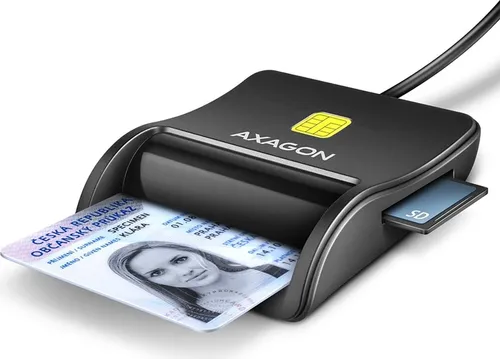 AXAGON CRE-SM3SD Smart card / ID card & SD/microSD/SIM card FlatReader, USB-A 1.3m cable