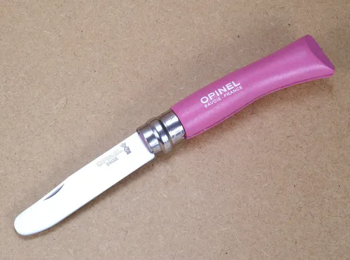 Opinel  Kindermesser Taschenmesser Schnitzmesser abgerundeter Klinge rosa P02