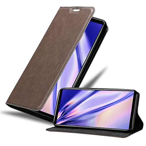 Cadorabo Hülle kompatibel mit Sony Xperia 5 II aus Premium Kunst Leder Flip Klappbare Stoßfeste Magnetische [Standfunktion] [Kartenfächern] Cover Hülle für Sony Xperia 5 II Tasche in Braun