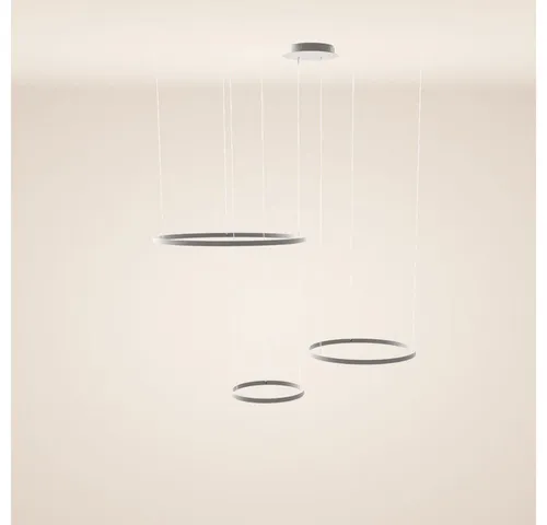 s.luce LED 3er-Ring Pendelleuchten Kombination – Exzentrische Hängelampe - Elegante 3er Pendelleuchten-Kombination mit exzentrischer Anordnung. Ideal für individuelle Lichtgestaltung in jedem Raum. Flexibel einsetzbar und hochwertig verarbeitet, perfekt für Esszimmer oder Küchen.