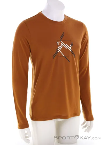 Ortovox 185 Merino Mtn Cutout LS M Herren - Bristle Brown - Herren Merinoshirt aus 100 % Merinowolle, ideal als Baselayer für Skitouren und Freeride, mit optimalem Feuchtigkeitsmanagement und kratzfreiem Tragekomfort.