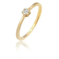 Elli DIAMONDS Verlobungsring mit Brillantschliff - Trauringe aus 585 Gelbgold mit 7 weißen Brillanten (0.045 ct) in Pavéfassung. Ein zeitloses Schmuckstück für unvergessliche Momente.