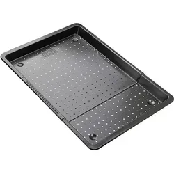 Zenker Black Metallic Perforiertes Backblech – Ausziehbar für Baguettes, Kuchen & Pizza - Backblech mit perforierter Oberfläche für optimale Luftzirkulation und knusprige Ergebnisse, ausziehbar von 37 bis 52 cm, ideal für jeden Ofen.