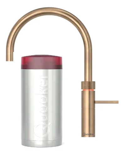 Quooker Fusion Round Combi+ Wasserhahn 7L - Messing Patina - Kochendwasserhahn in edlem Messing Patina, ideal für moderne Küchen und sorgt für sofortiges heißes Wasser.