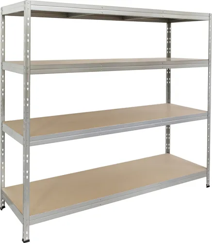 Schwerlastregal XXL 180 x 180 x 60 cm - Metallregal mit 4 stabilen Holzböden, trägt bis zu 1600 kg - ideal für Werkstätten und Lagerbereiche.
