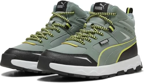 PUMA Evolve Trail PS Sneaker, Green Moon-Lemon Sherbert Black, 33 EU