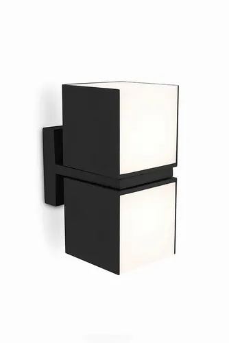 LUTEC Cuba LED Aussenleuchte 2fach Schwarz - Moderne Wandleuchte für den Außenbereich, drehbar bis 350°, energiesparend mit 1000 lm Lichtstrom und 5 Jahren Herstellergarantie.