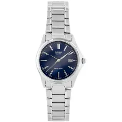 Elegante Damenuhr Casio LTP-1183A-2ADF - Silber/Blau - Stilvolle Damenuhr mit blauem Zifferblatt und silbernem Edelstahlarmband. Präzises Quarzwerk und praktische Datumsanzeige. Perfekt für den Alltag und als Geschenk.